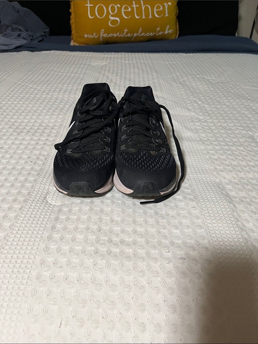 Nike Women's Black and Light Pink Running Sneakers